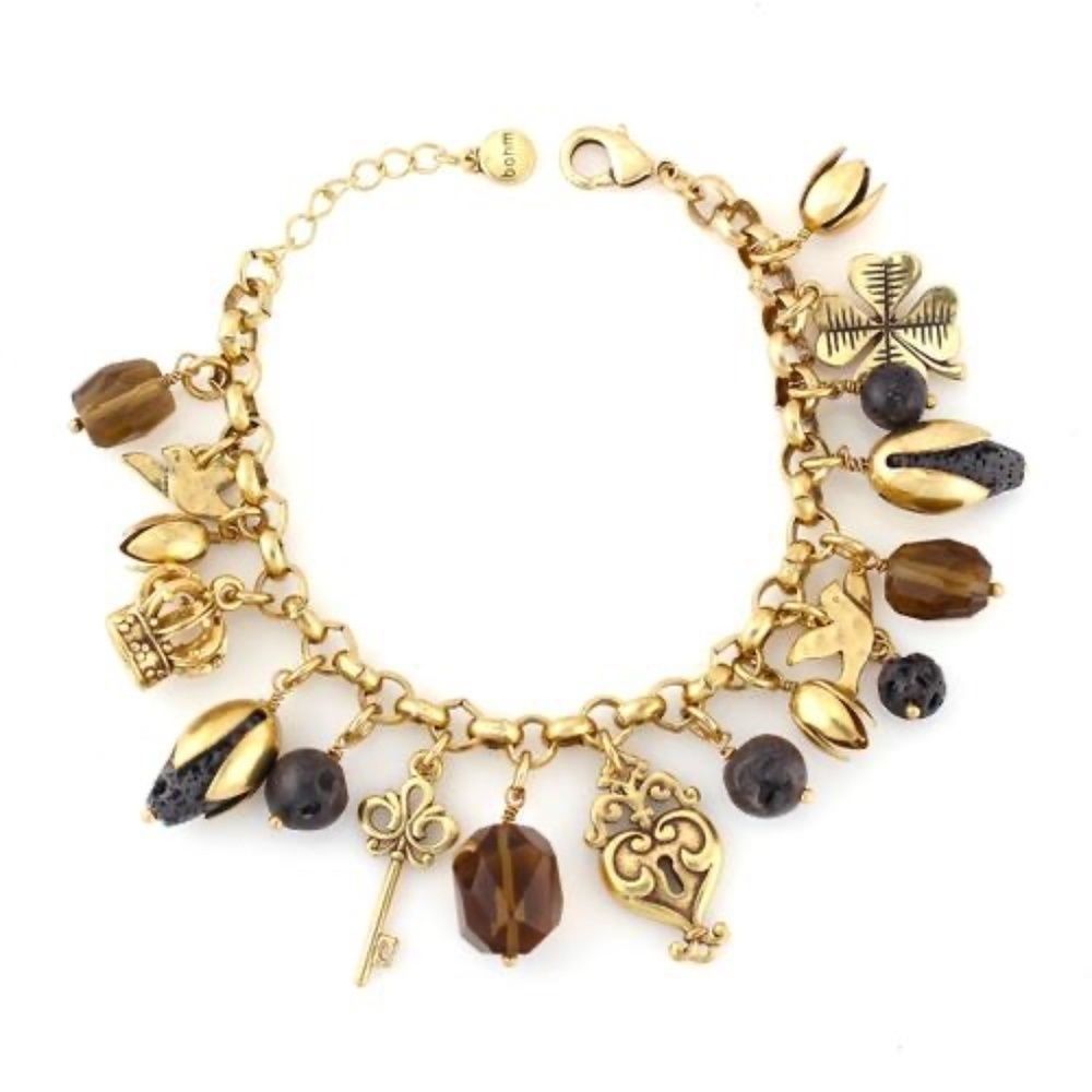 New!‎ Bohm Genuine Gemstone Charm Bracelet